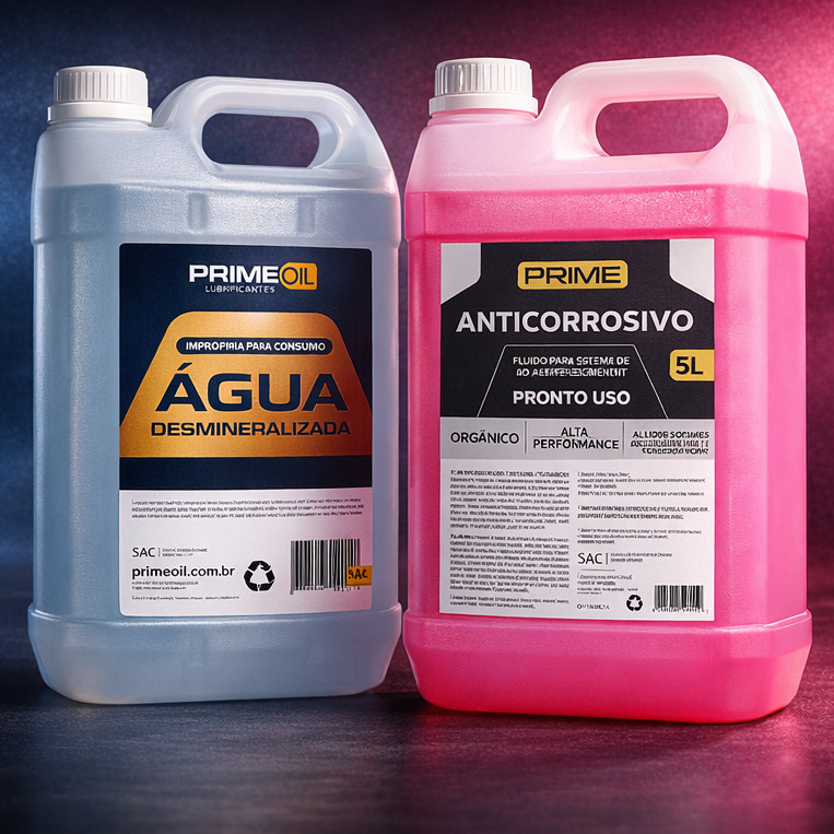 Conjunto Fluido Anticorrosivo Para Radiador 5L + Água Desmineralizada 5L