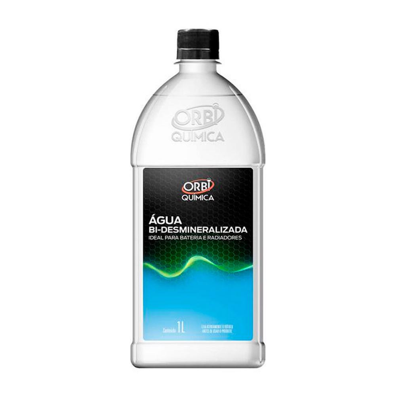 Água Bi-Desmineralizada Orbi Química -  Para Baterias E Radiadores - 1 Litro